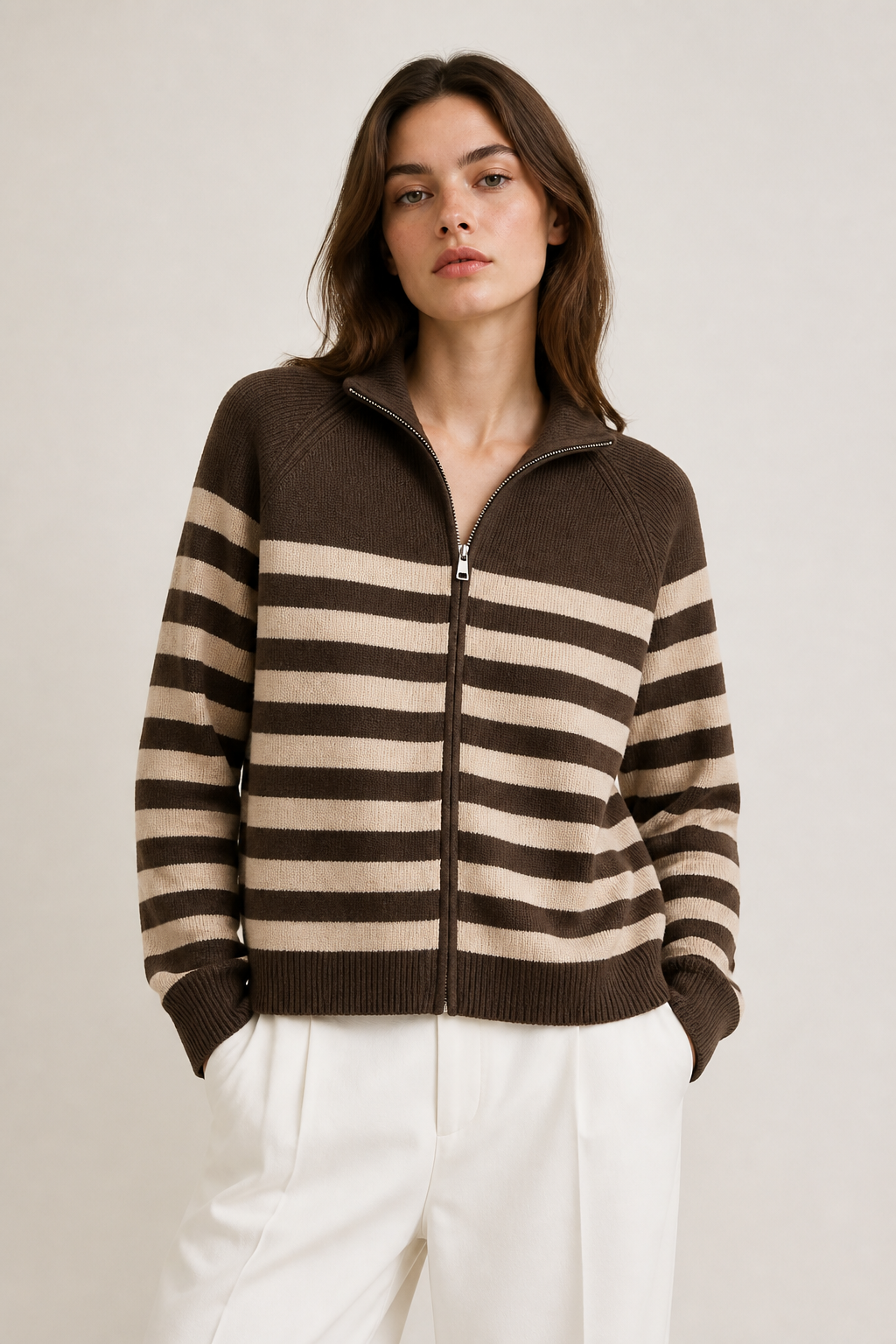 chaqueta rayas punto