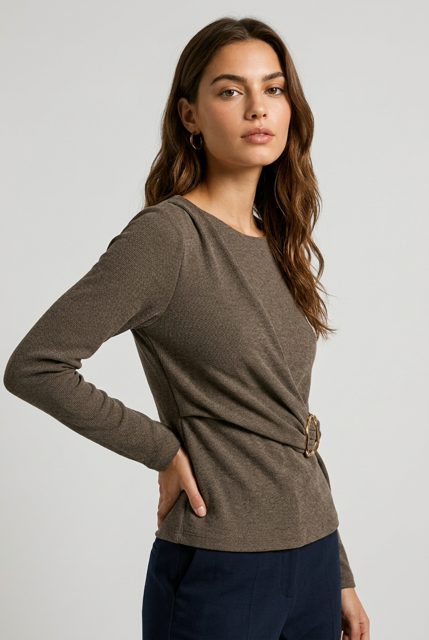 BLUSA FRUNCIDA LATERAL VERDE