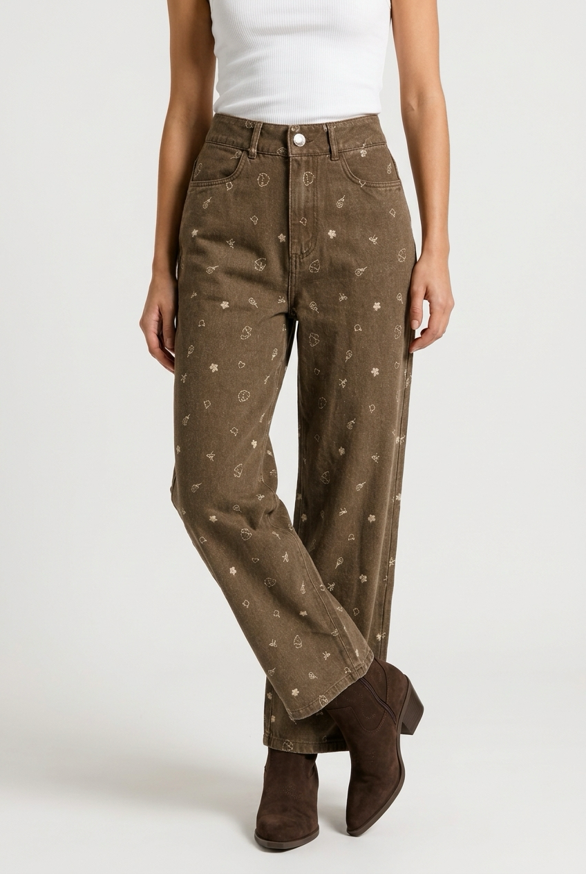 PANTALONES FIGURAS MARRON