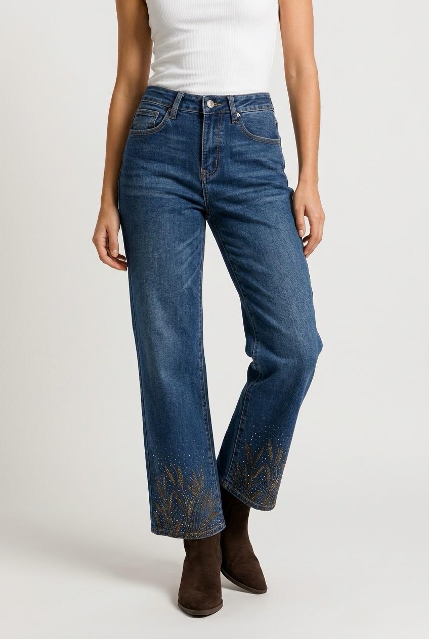 JEANS BORDADO BRILLO