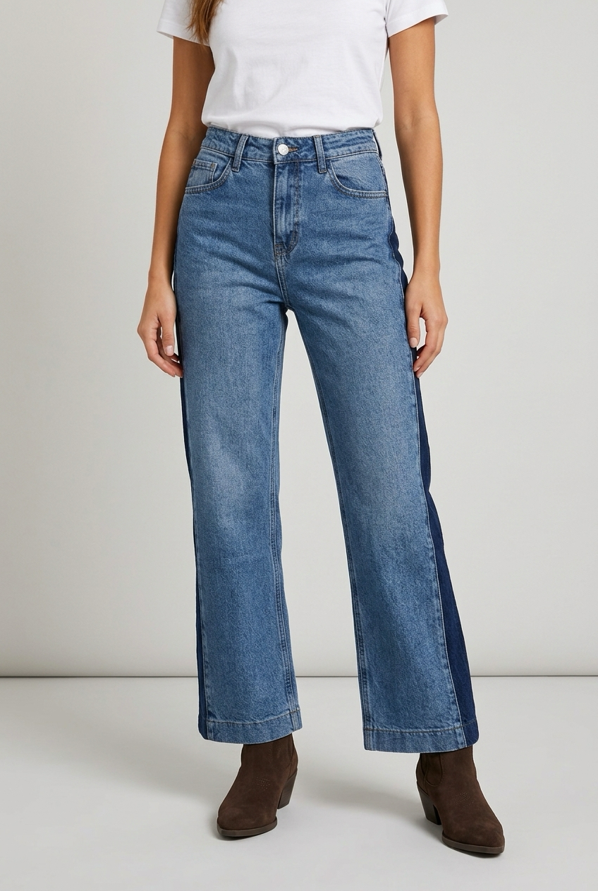 JEANS LATERAL BICOLOR