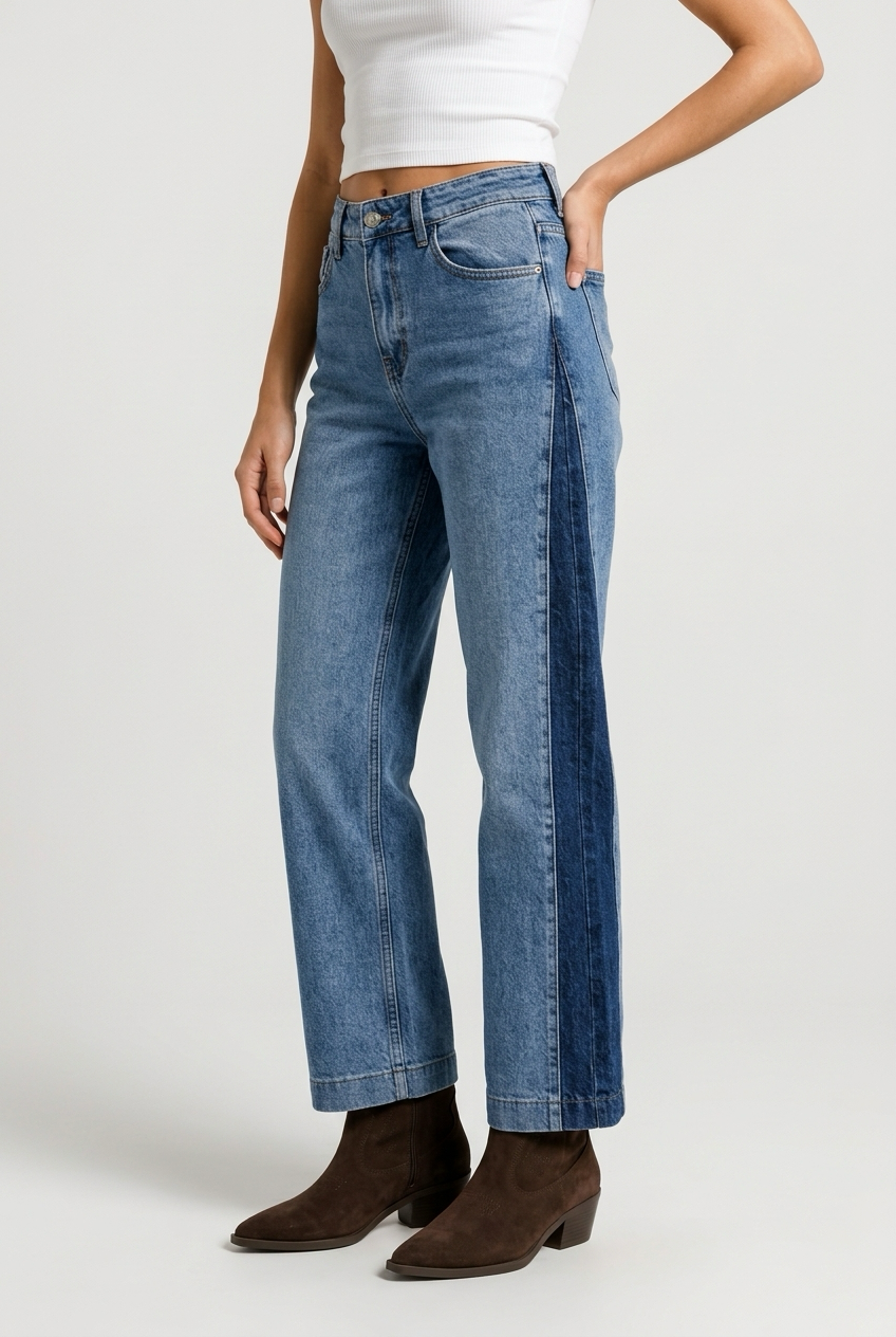JEANS LATERAL BICOLOR