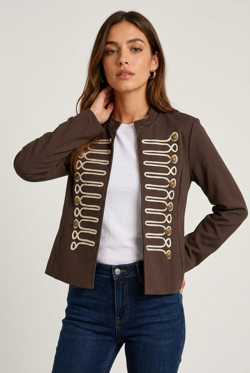 CHAQUETA SARGA NAPOLEON MARRON