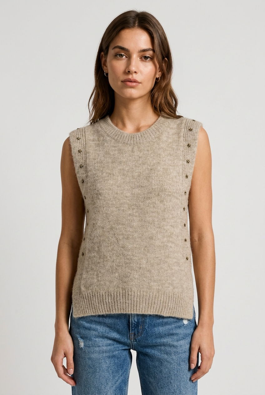 CHALECO ESTRELLAS BEIGE