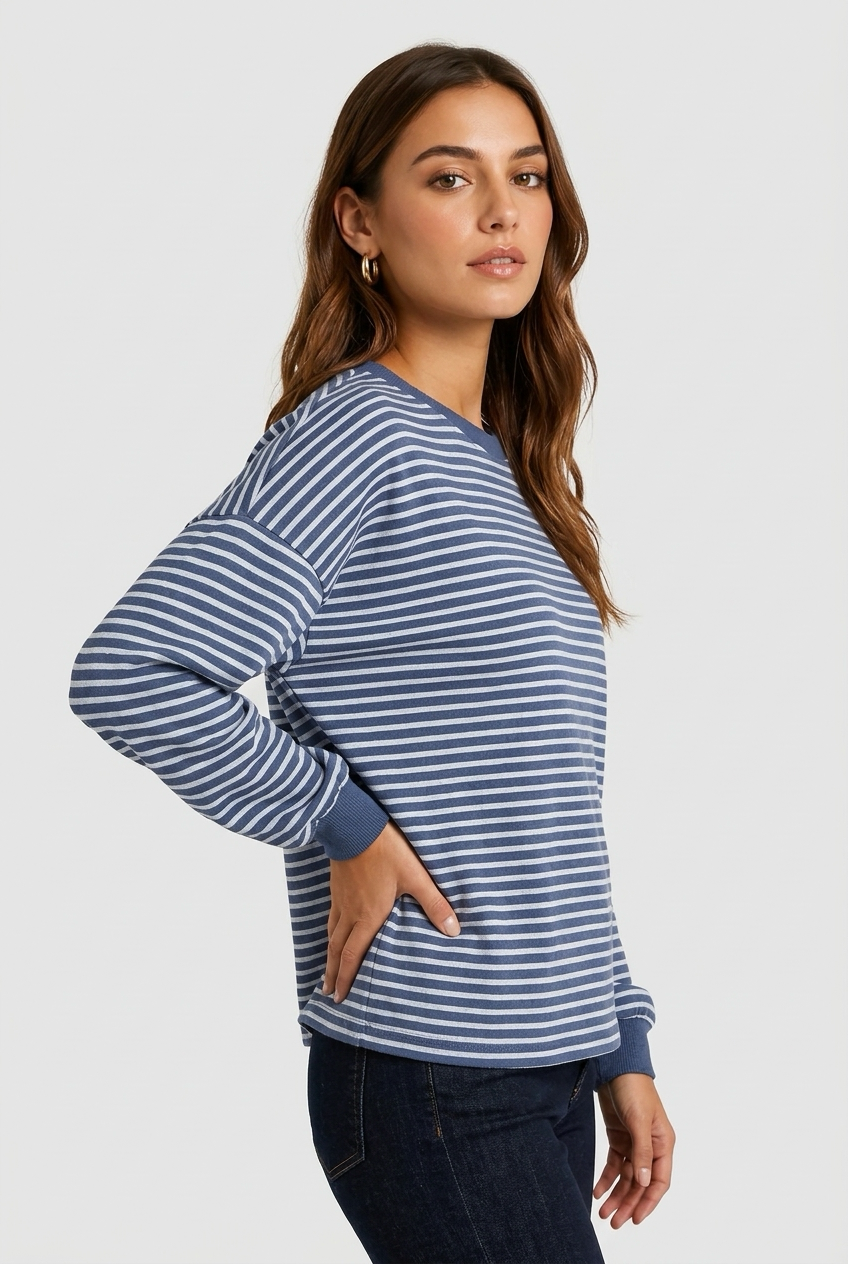 SUDADERA RAYAS AZUL