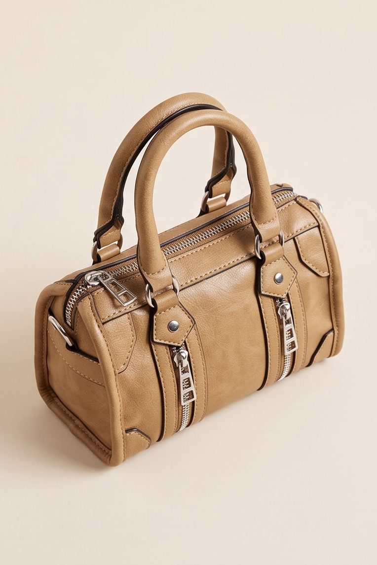 BOLSO CREMALLERAS MARRON
