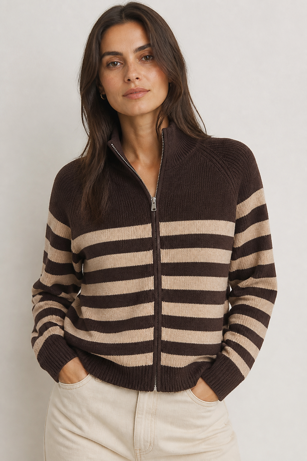 chaqueta rayas punto