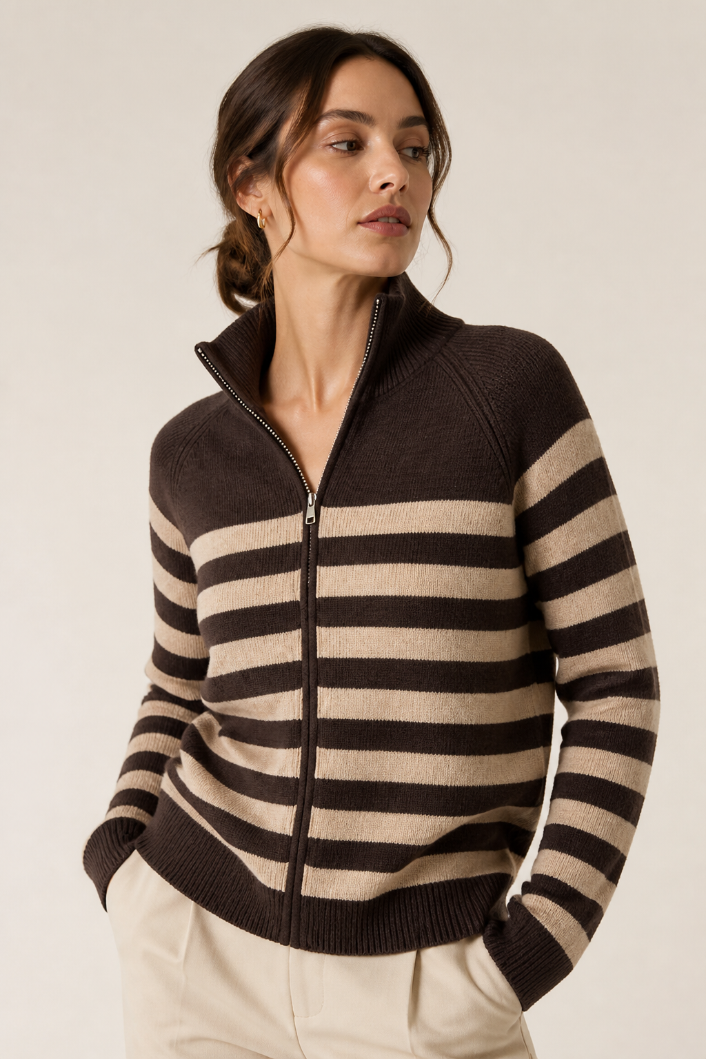 chaqueta rayas punto