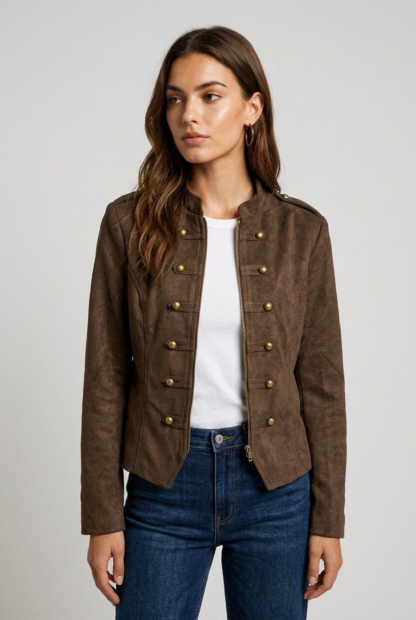 Chaqueta ante napoleon marron