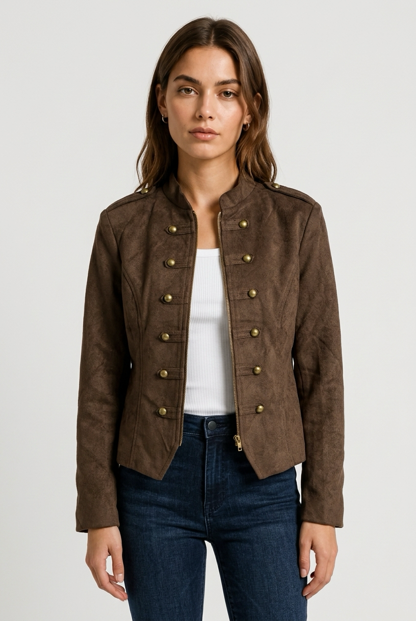 Chaqueta ante napoleon marron