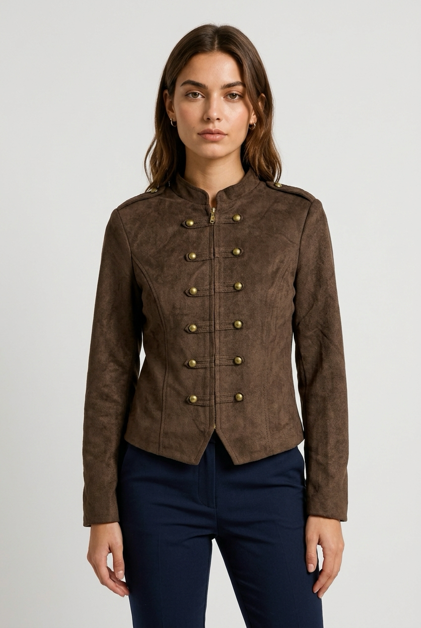 Chaqueta ante napoleon marron
