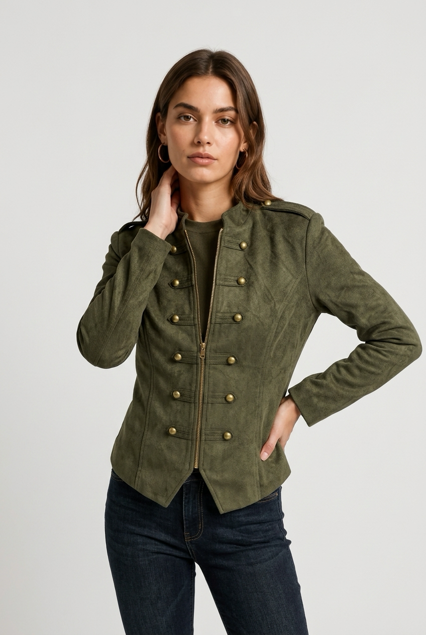 Chaqueta ante napoleon verde