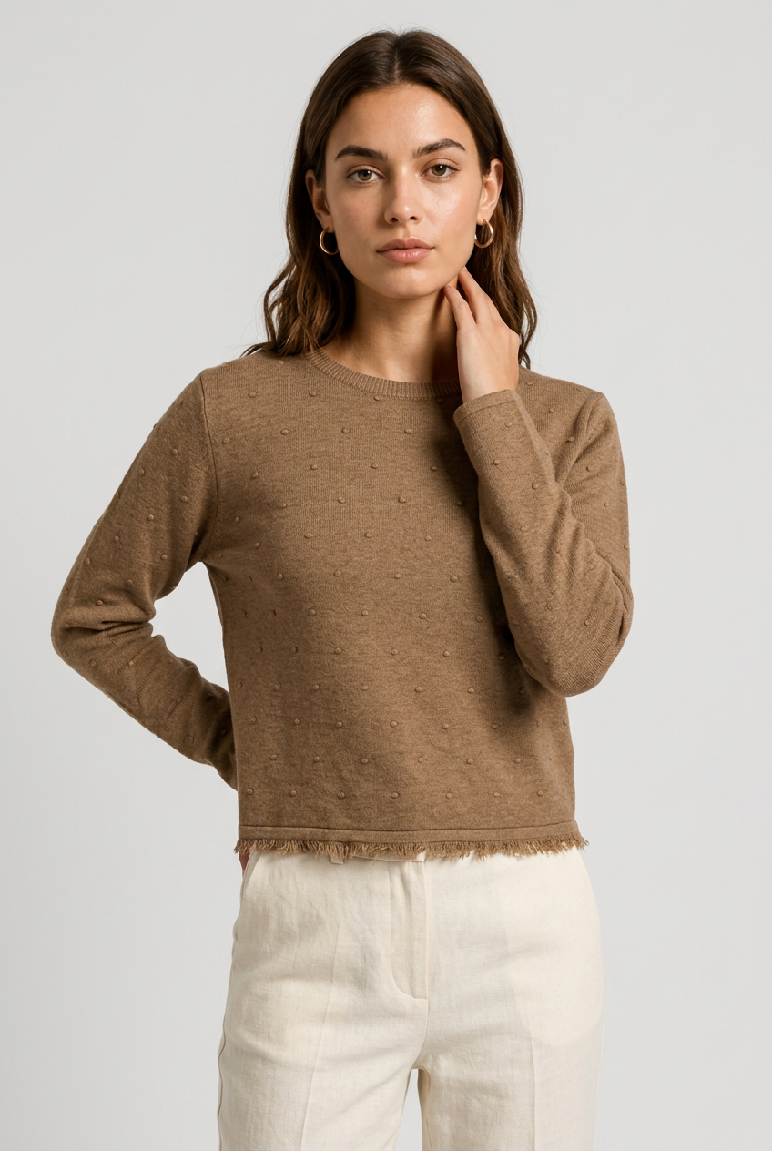 jersey plimeti flecos marron