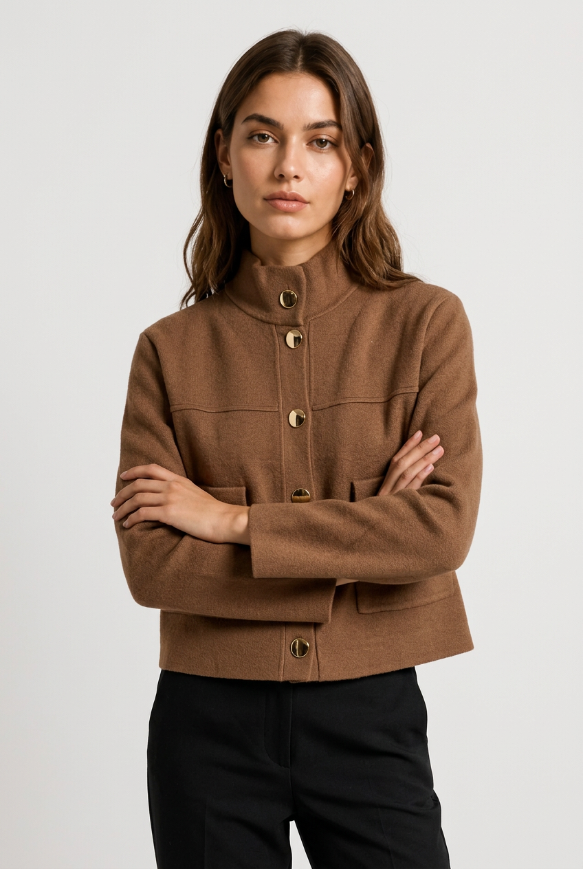 chaqueta punto marron