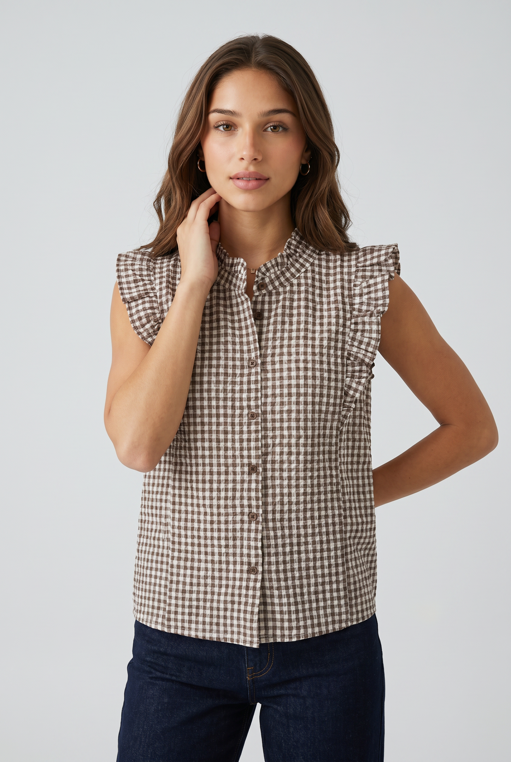 camisa cuadros marron