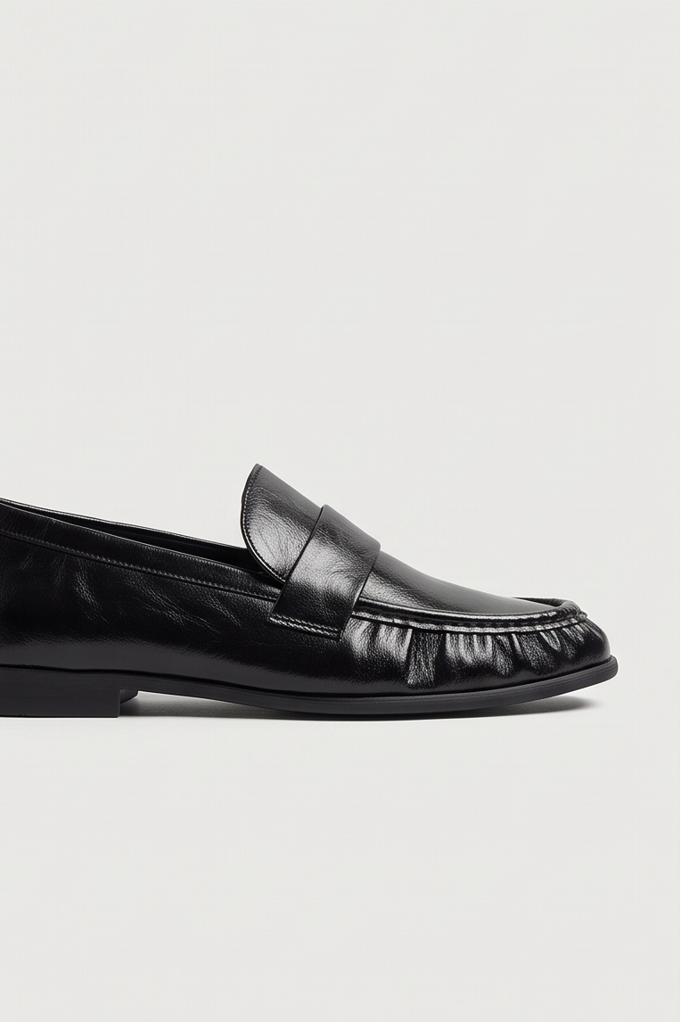 MOCASINES FRUNCIDOS NEGRO