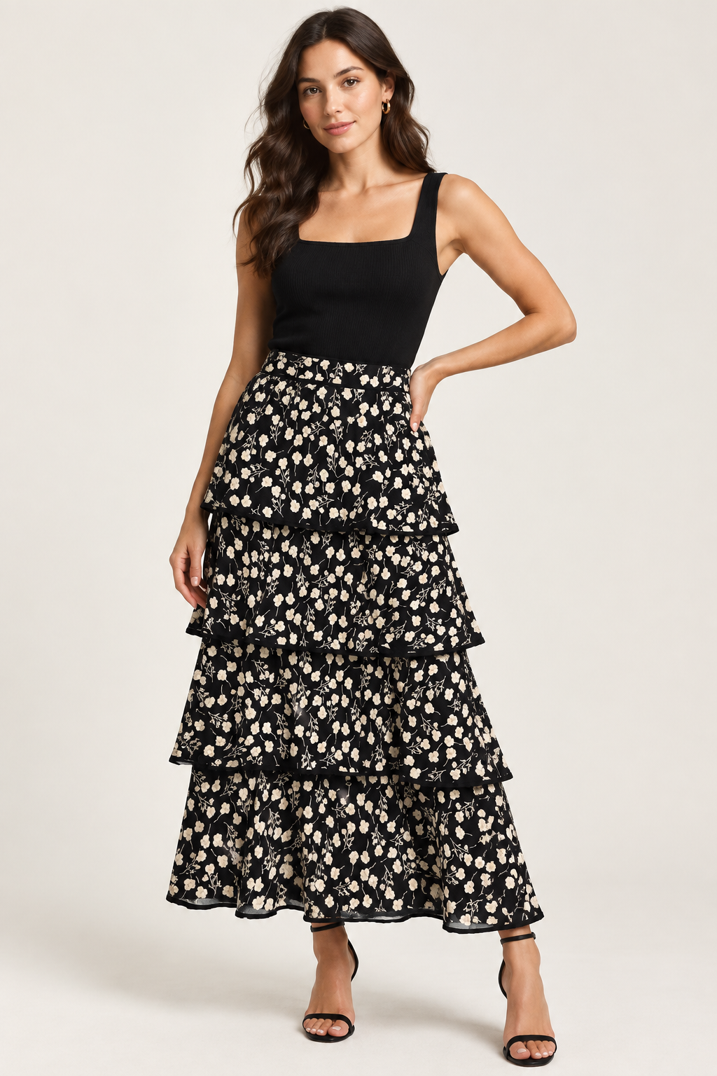 FALDA VOLANTES NEGRO
