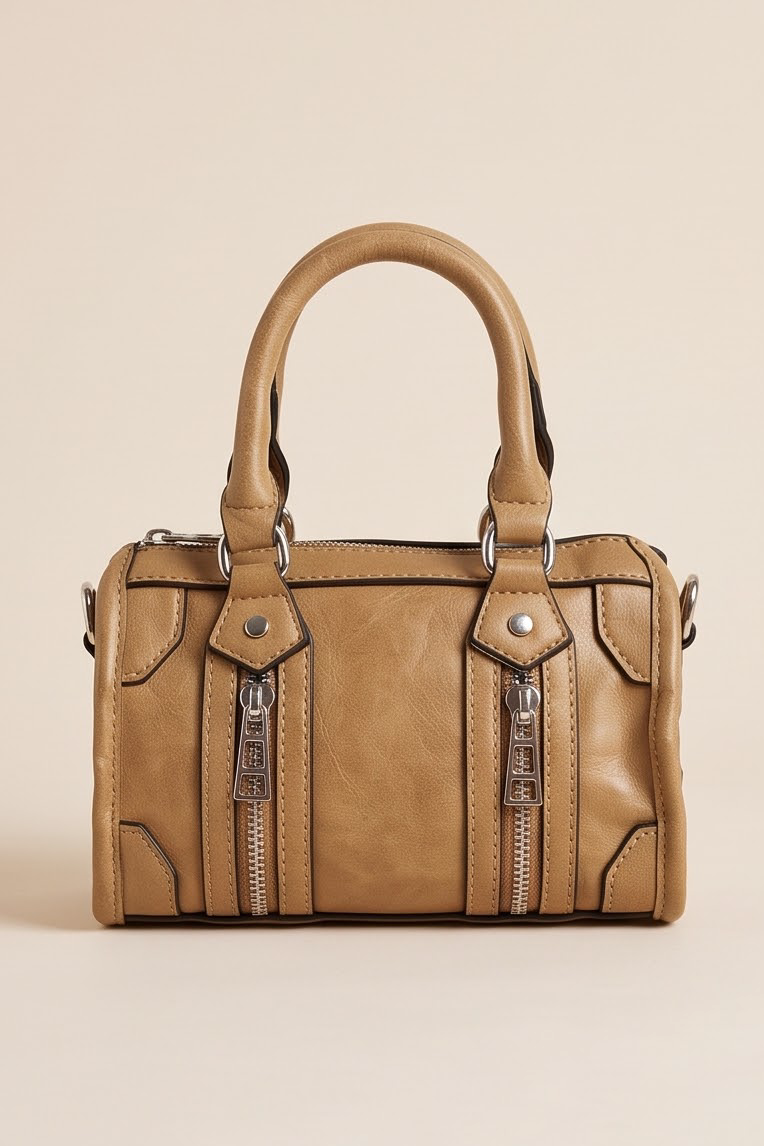 BOLSO CREMALLERAS MARRON