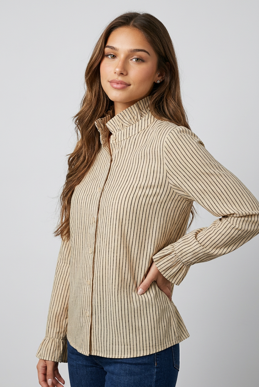 camisa volantes rayas