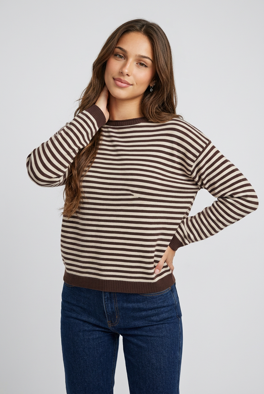 JERSEY RAYAS MARRON