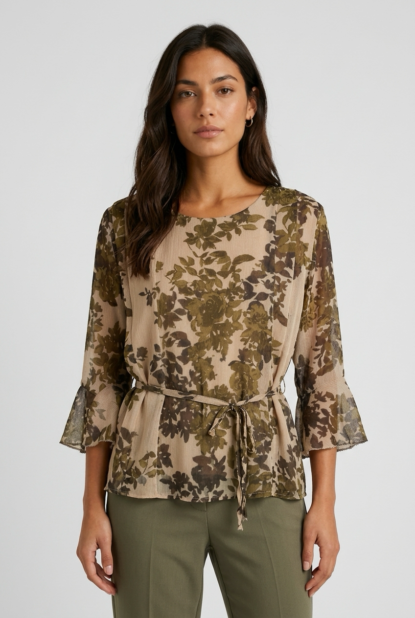 CAMISA FLORES VERDE