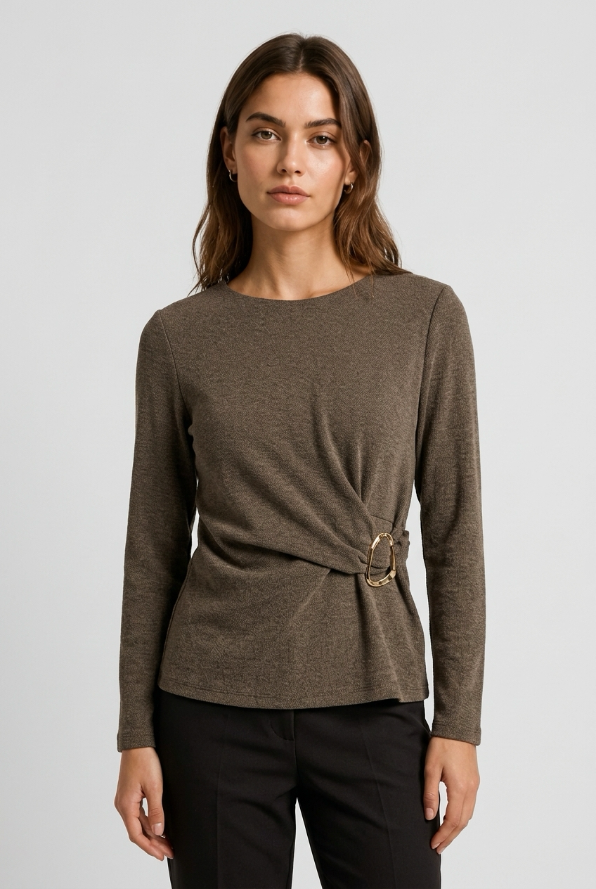 BLUSA FRUNCIDA LATERAL VERDE