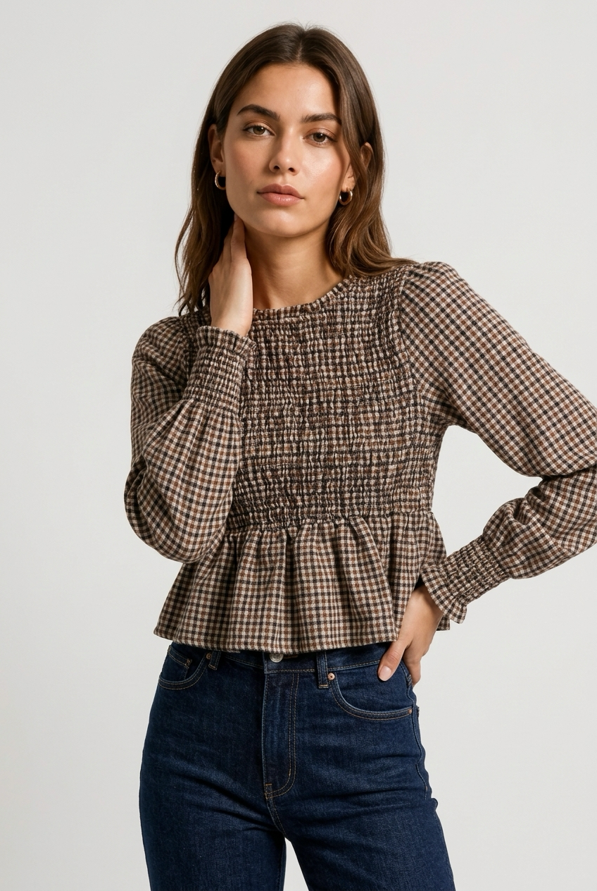 BLUSA NIDO ABEJA MARRON
