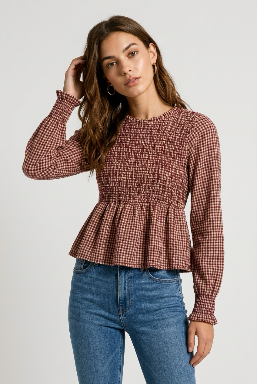 BLUSA NIDO ABEJA GRANATE