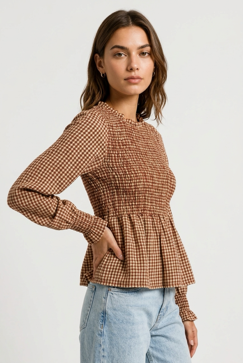 BLUSA NIDO ABEJA CAMEL