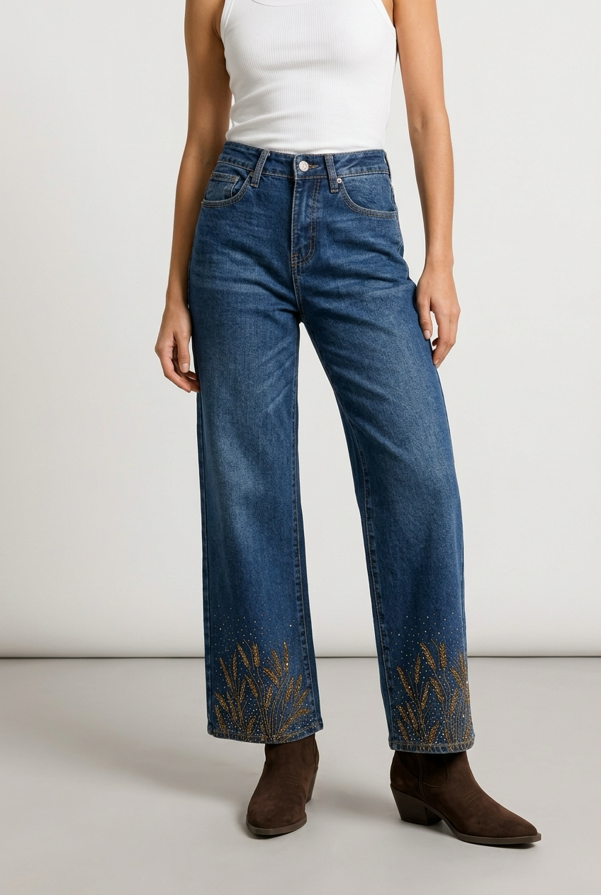 JEANS BORDADO BRILLO