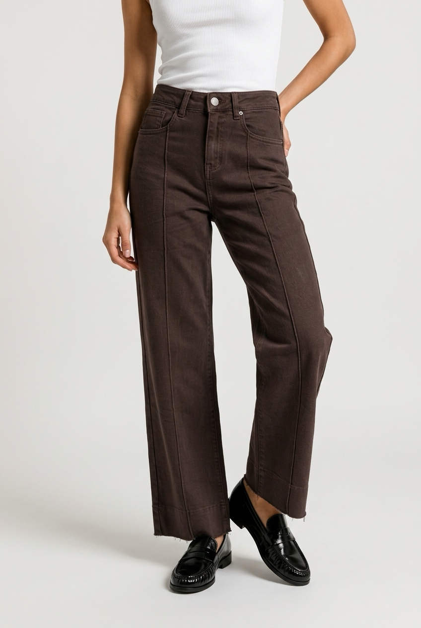 JEANS CORTE DENIM MARRON