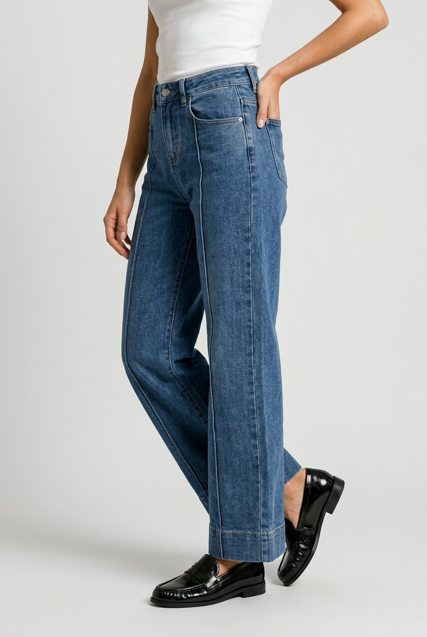 JEANS CORTE DENIM AZUL