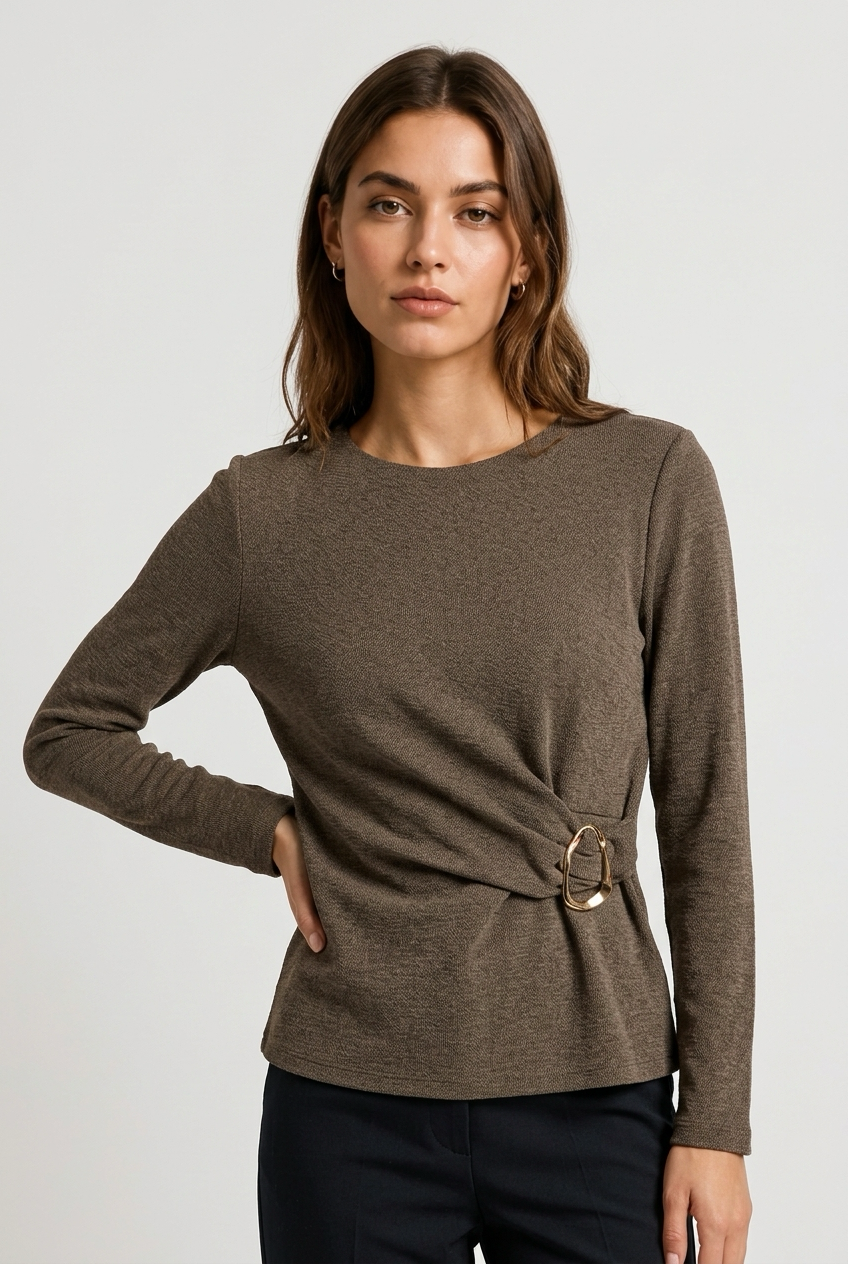 BLUSA FRUNCIDA LATERAL VERDE