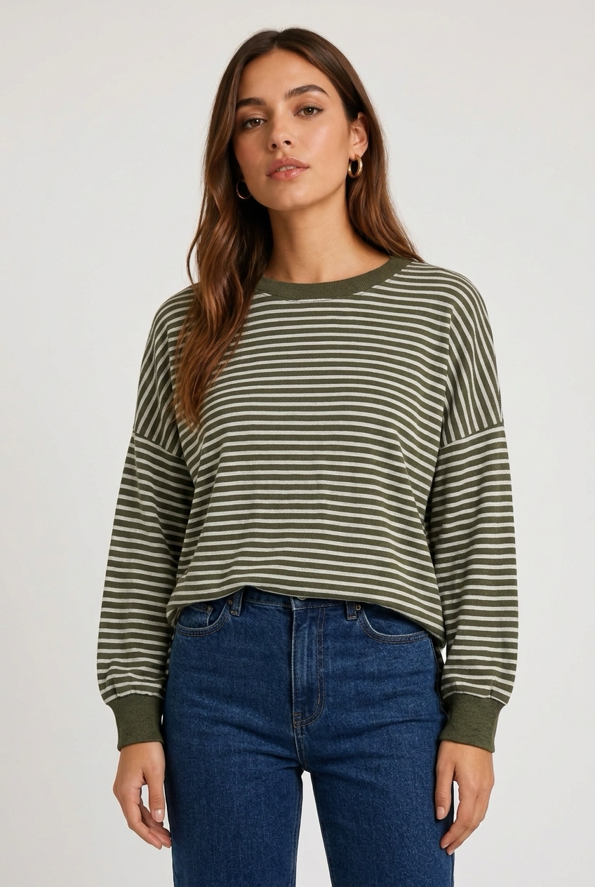 SUDADERA RAYAS VERDE
