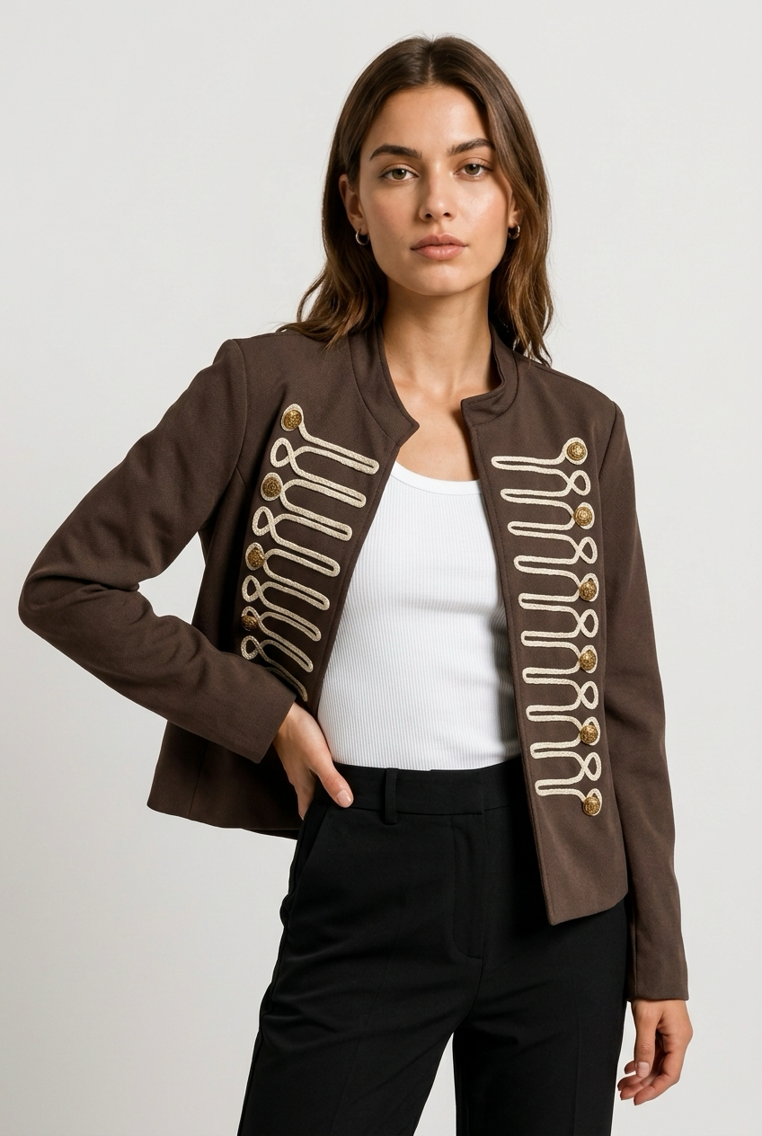 CHAQUETA SARGA NAPOLEON MARRON