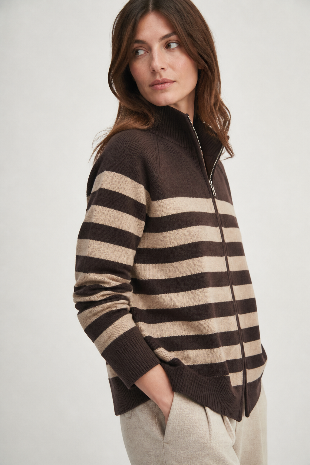 chaqueta rayas punto