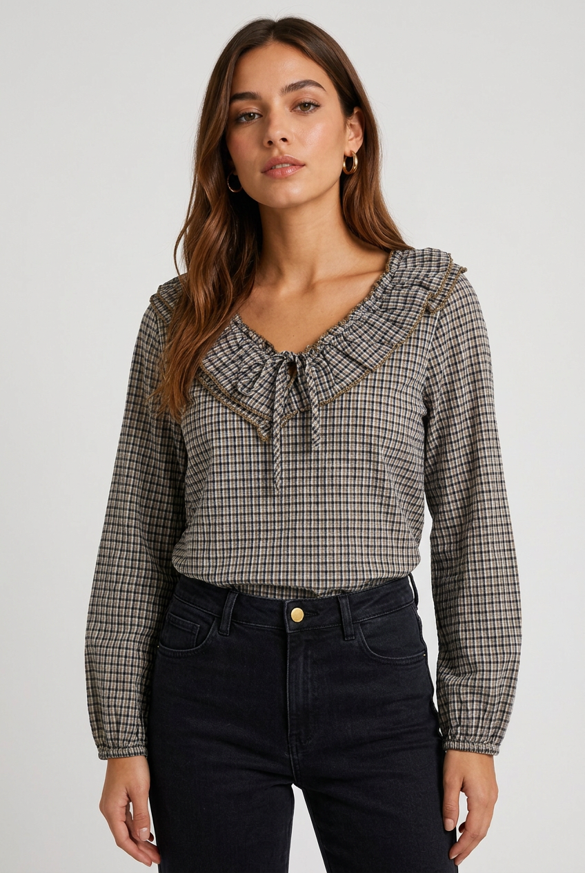 Camisa volantes verde