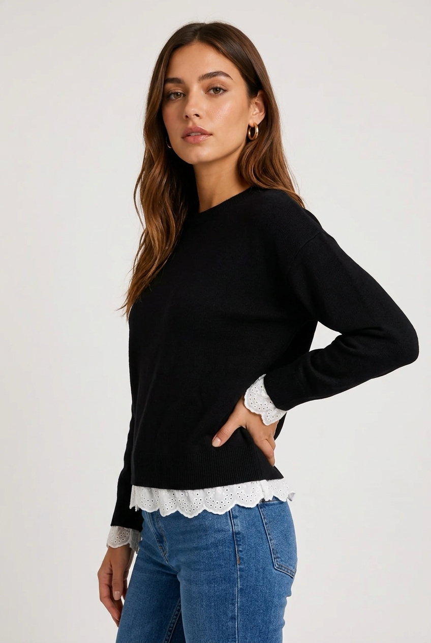 jersey puntilla negro