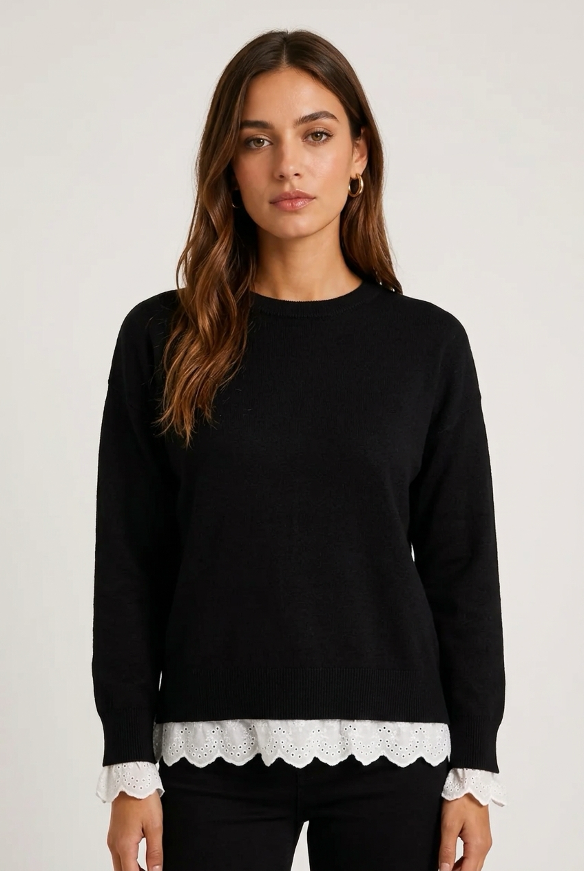jersey puntilla negro
