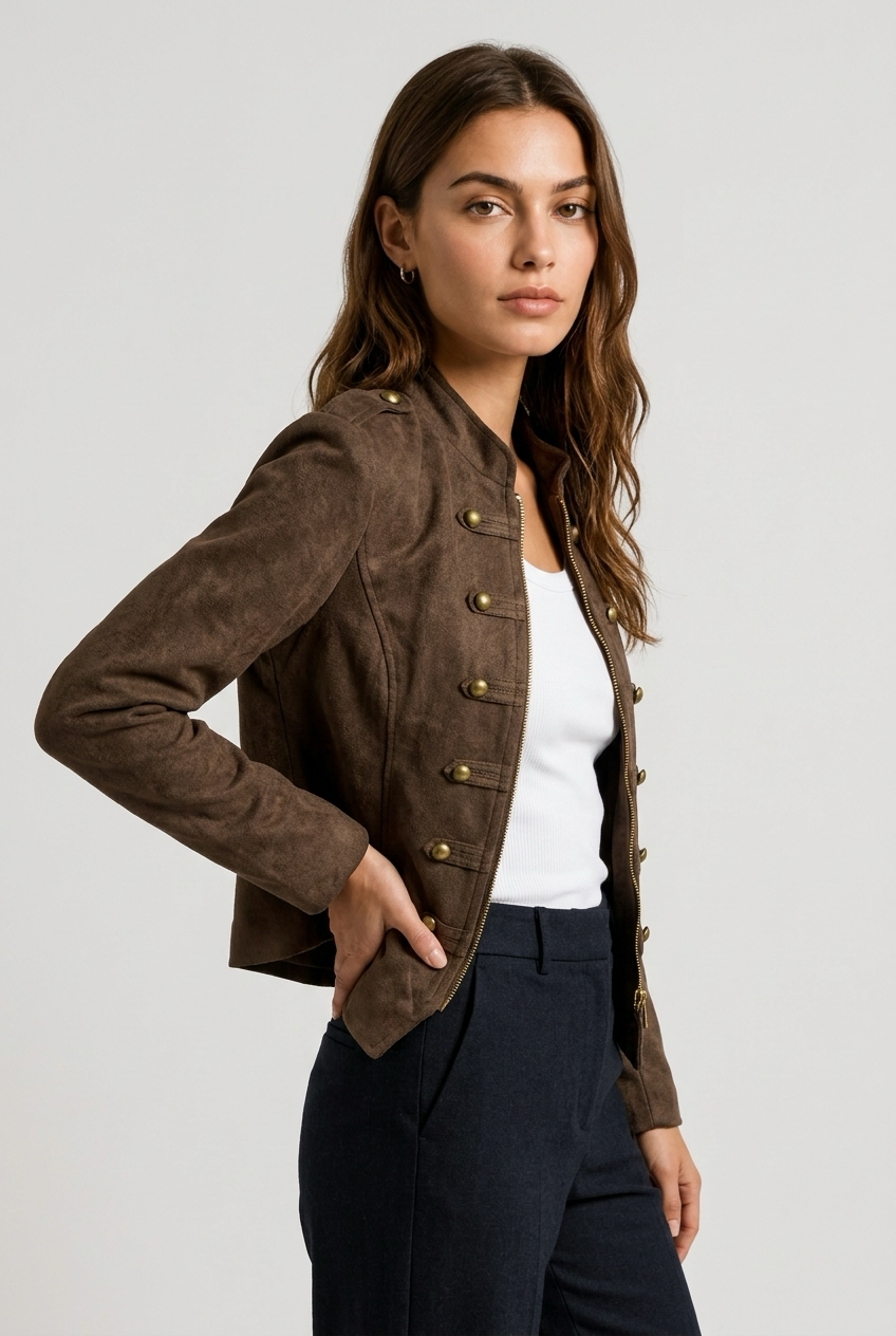 Chaqueta ante napoleon marron
