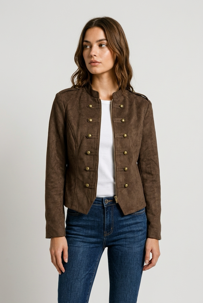 Chaqueta ante napoleon marron