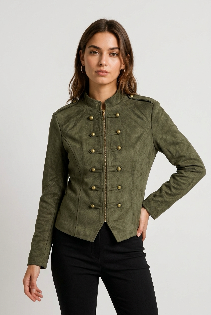 Chaqueta ante napoleon verde