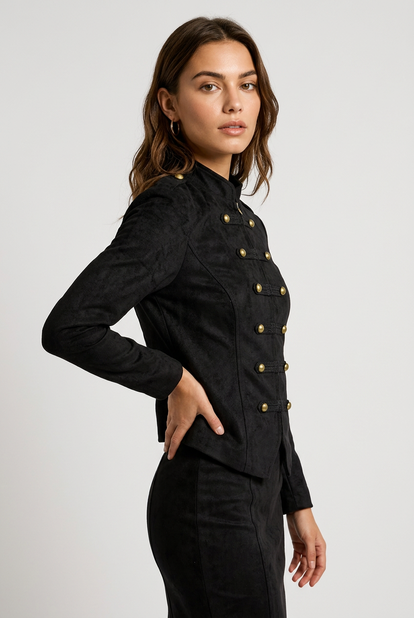 Chaqueta ante napoleon negro