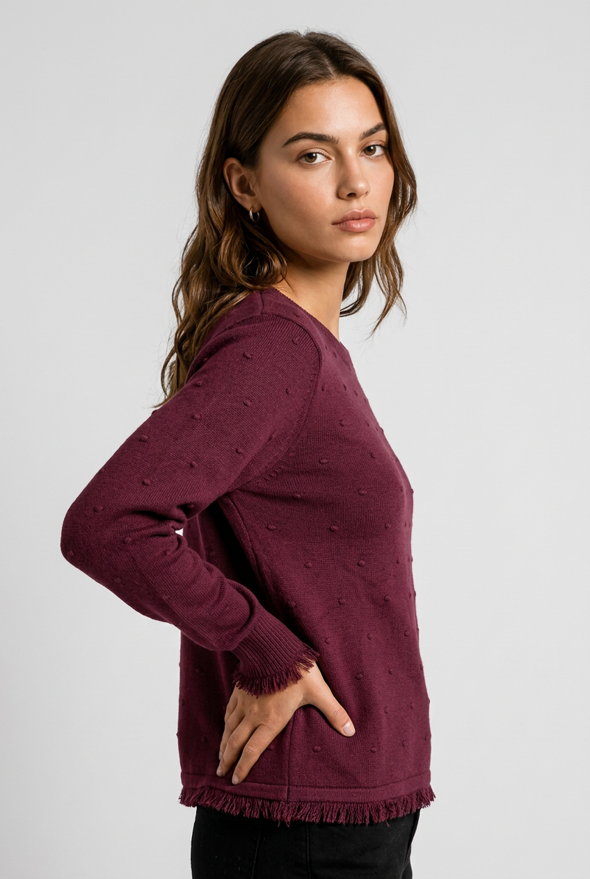 jersey plumeti flecos granate