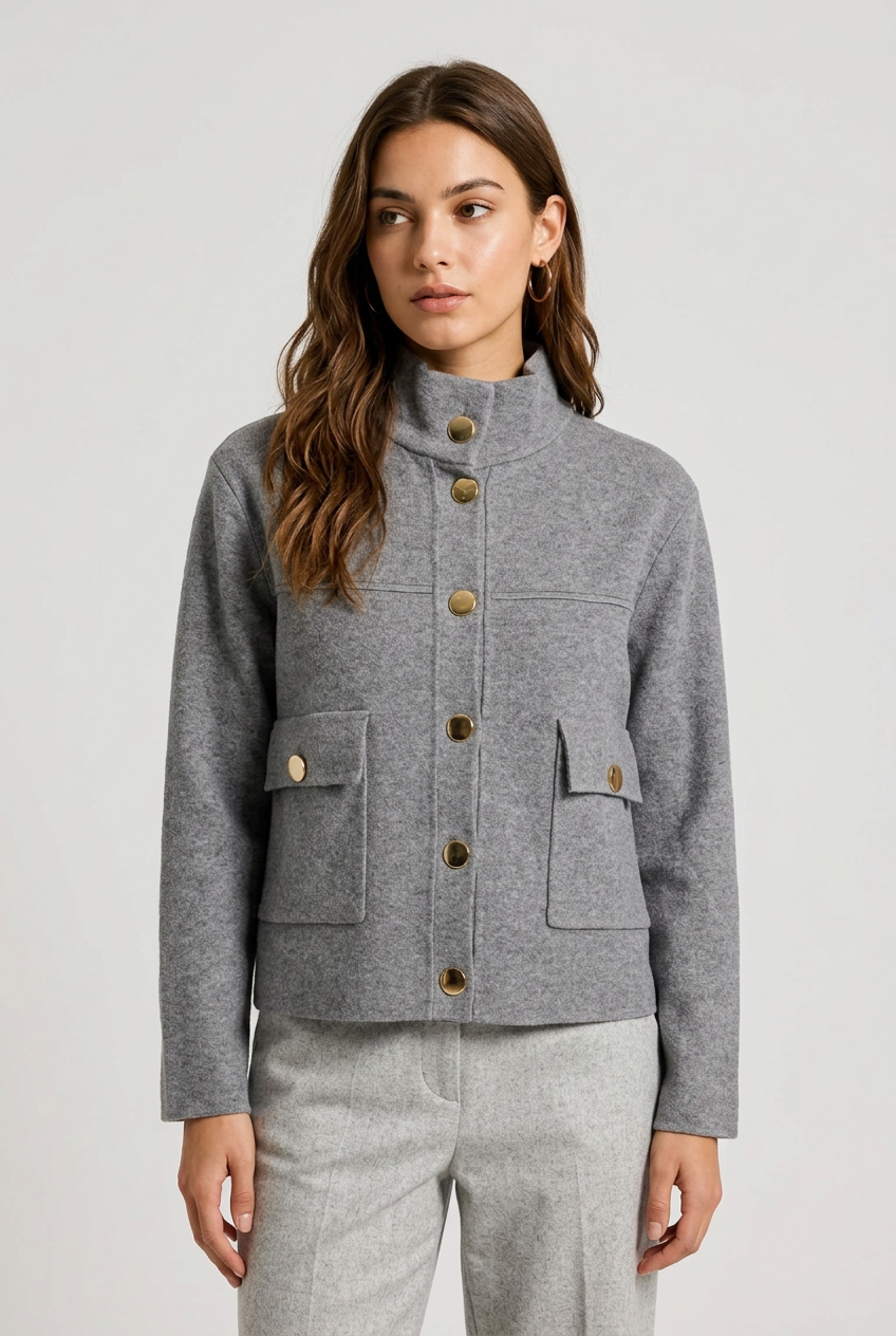 chaqueta punto gris