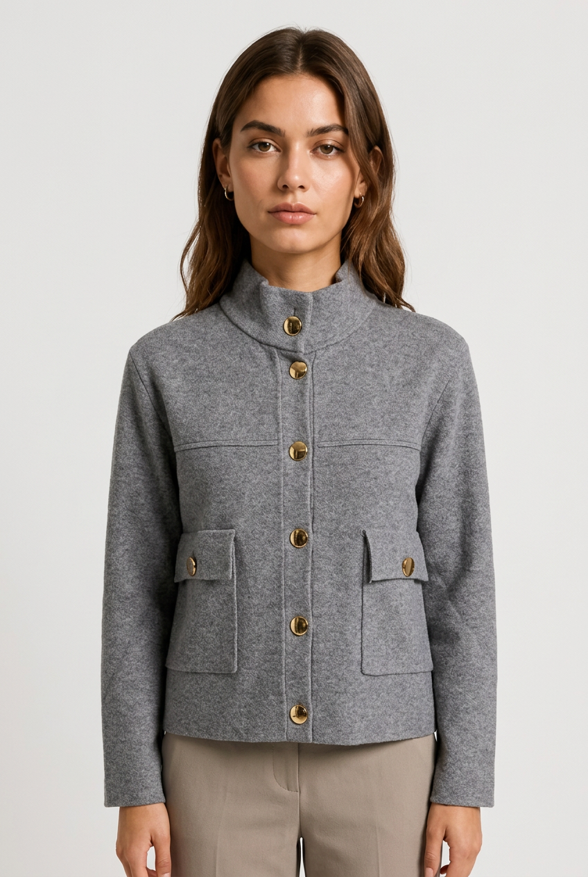 chaqueta punto gris