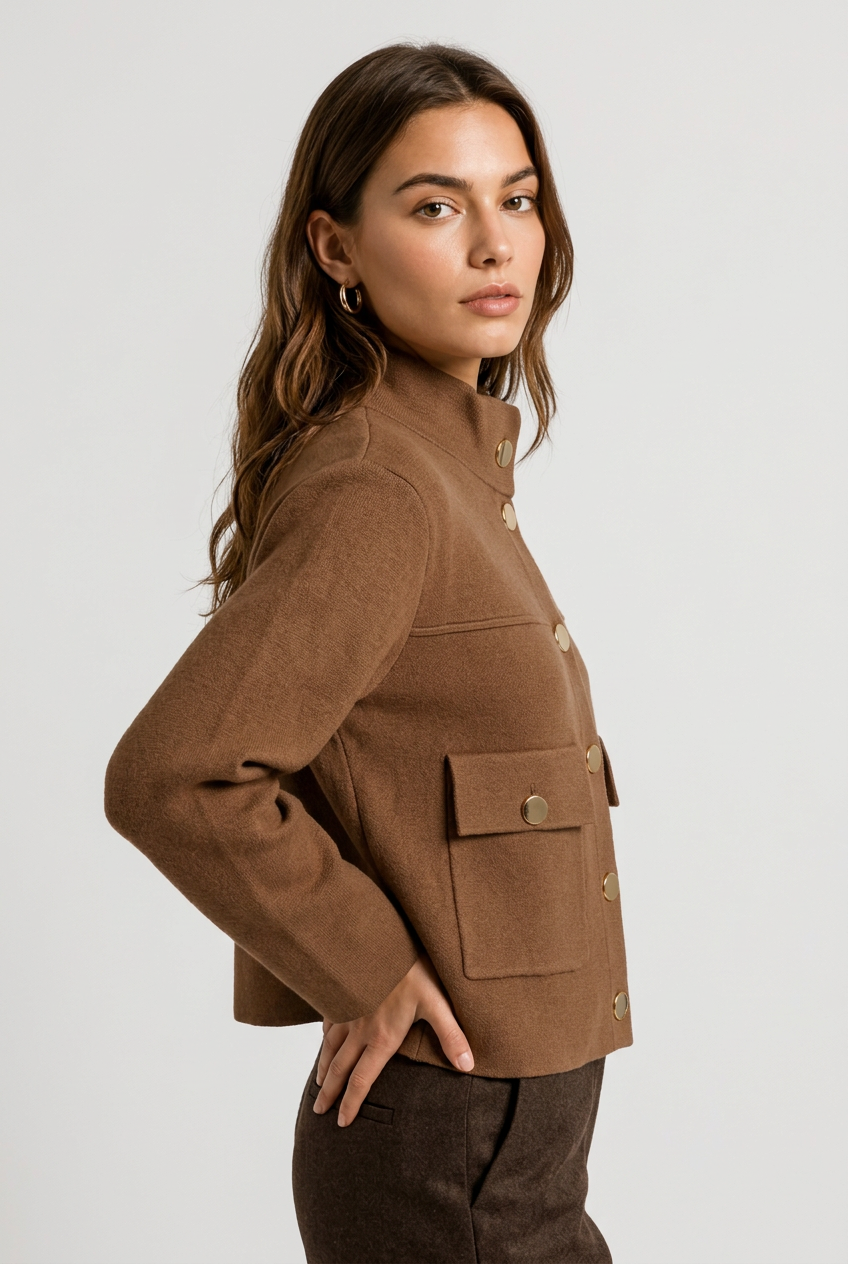 chaqueta punto marron